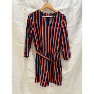 Banana Republic Navy Orange Striped Long‎ Sleeve Romper Jumper Size 10
